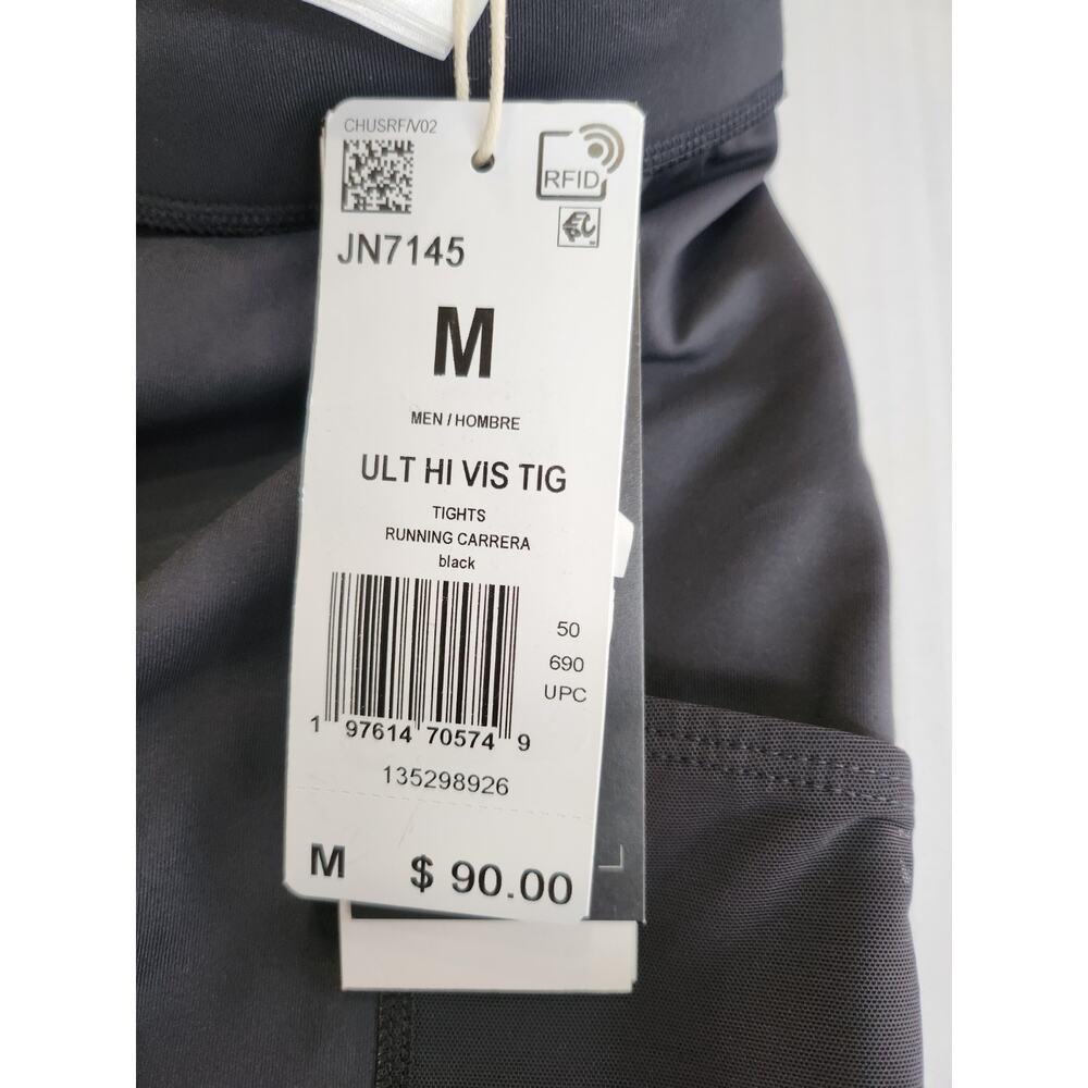 Mens Size M Adidas Running Pants Black Ultimate High Visibility Pull-On JN7145 - Picture 2 of 4